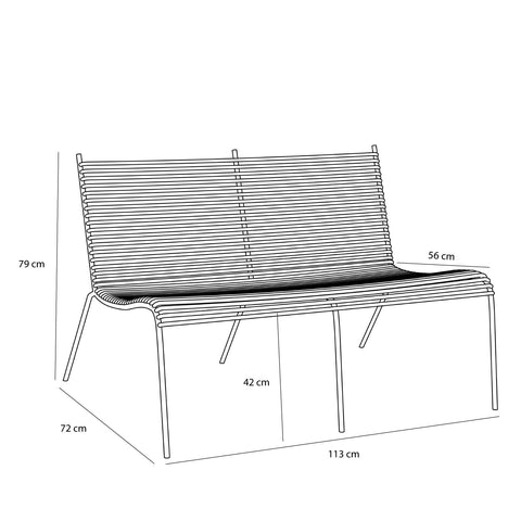 Hübsch String Bench Black