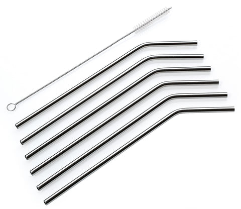 CilioStainless Steel Straws Curved 6 pcs.