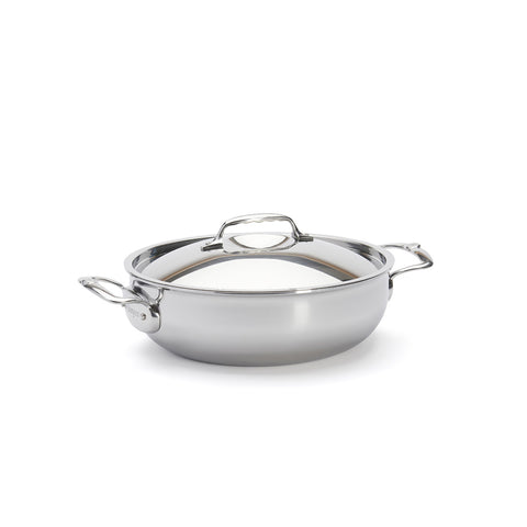 De Buyer Stainless steel riveted sauté-pan with lid AFFINITY Ø28cm
