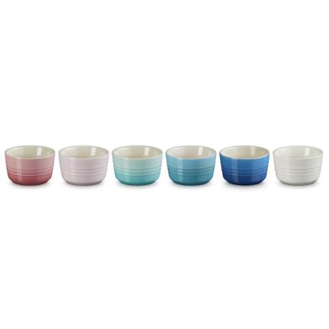 Le Creuset Stoneware Pastel Set of 6 Mini Ramekins - 0.1 L