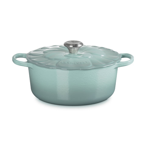 Le Creuset Cast Iron Petal Round Casserole  - Sea Salt 26 cm / 5.3 L