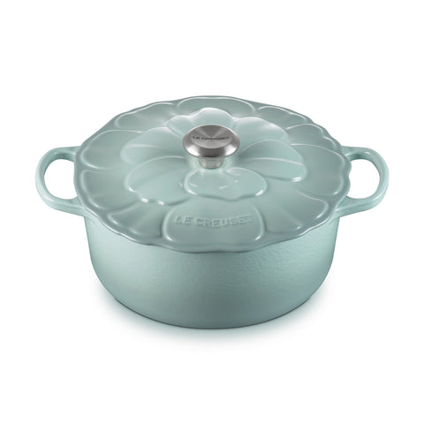 Le Creuset Cast Iron Petal Round Casserole  - Sea Salt 26 cm / 5.3 L