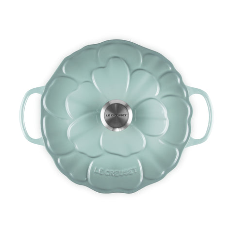 Le Creuset Cast Iron Petal Round Casserole  - Sea Salt 26 cm / 5.3 L