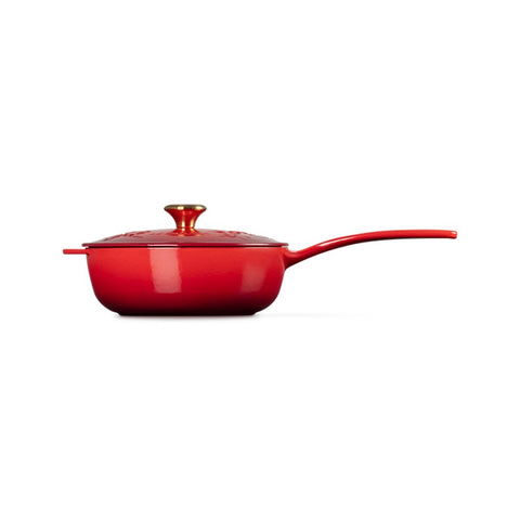 Le Creuset Holly Saucier Pan, 21 cm, Cerise