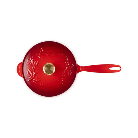 Le Creuset Holly Saucier Pan, 21 cm, Cerise