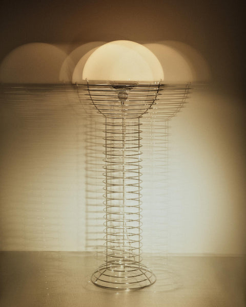 VERPAN Verner Panton Wire Floor Lamp Ø40 with White Shade