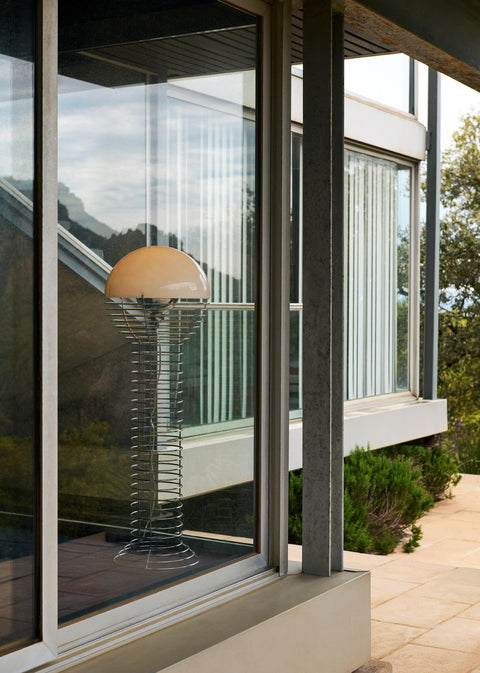 VERPAN Verner Panton Wire Floor Lamp Ø40 with White Shade