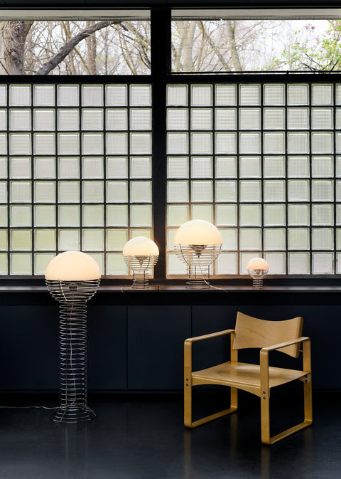 VERPAN Verner Panton Wire Floor Lamp Ø40 with White Shade
