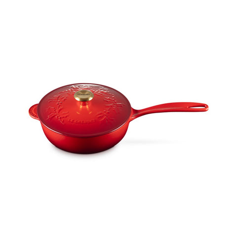 Le Creuset Holly Saucier Pan, 21 cm, Cerise