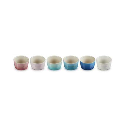Le Creuset Stoneware Pastel Set of 6 Mini Ramekins - 0.1 L