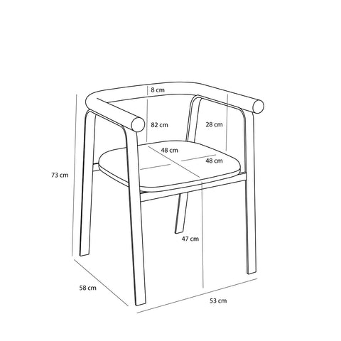 Hübsch Ecto Dining Chair Sand