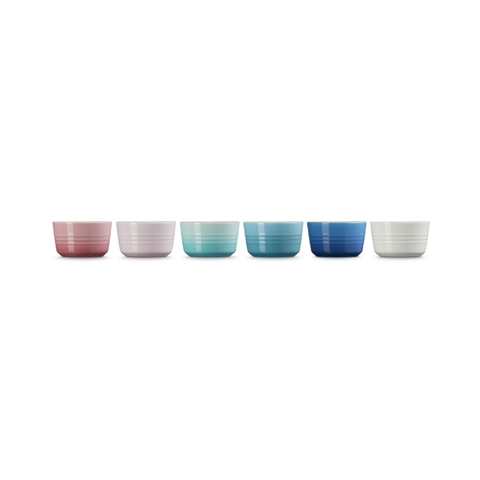 Le Creuset Stoneware Pastel Set of 6 Mini Ramekins - 0.1 L