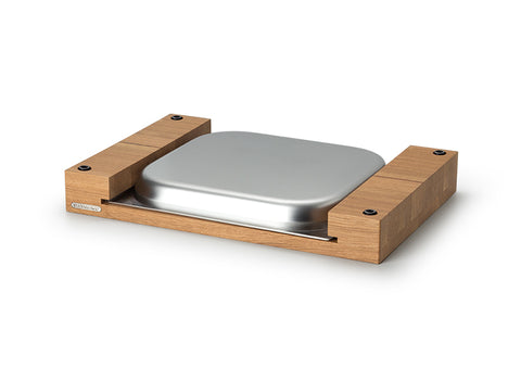 CONTINENTA Oak Cutting Board with Stainless Steel Drawer 48 × 32.5