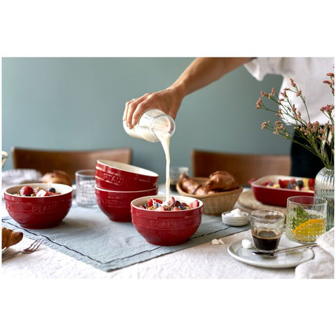 STAUB Ceramic Bowl Set, 14 cm, 4 Pieces, Cherry Red