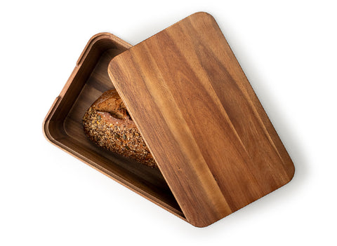CONTINENTA Acacia Wood Bread Box