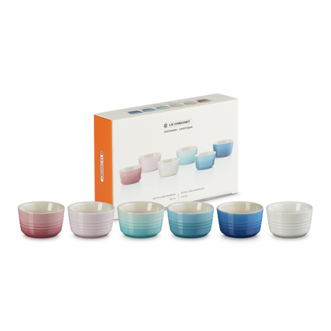 Le Creuset Stoneware Pastel Set of 6 Mini Ramekins - 0.1 L