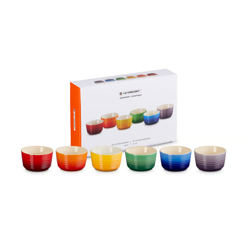 Set me 6 Ramekinë të Vegjël Rainbow prej Guri Le Creuset - 0.1 L