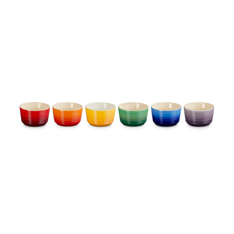 Set me 6 Ramekinë të Vegjël Rainbow prej Guri Le Creuset - 0.1 L