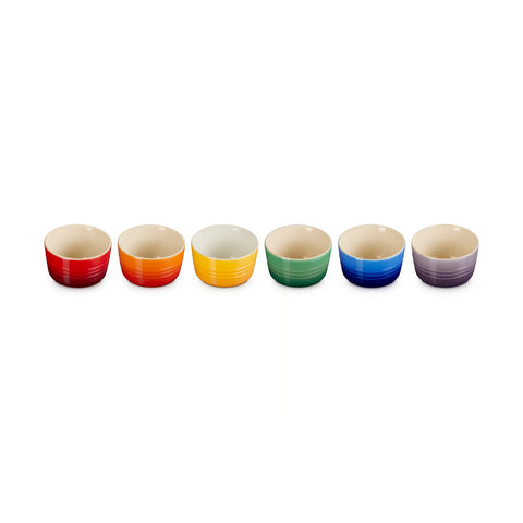 Set me 6 Ramekinë të Vegjël Rainbow prej Guri Le Creuset - 0.1 L