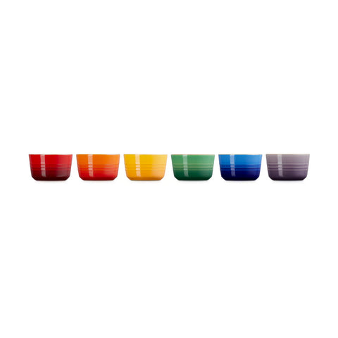 Set me 6 Ramekinë të Vegjël Rainbow prej Guri Le Creuset - 0.1 L