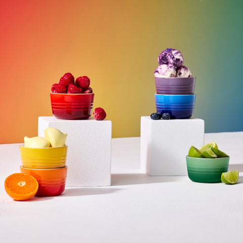 Set me 6 Ramekinë të Vegjël Rainbow prej Guri Le Creuset - 0.1 L