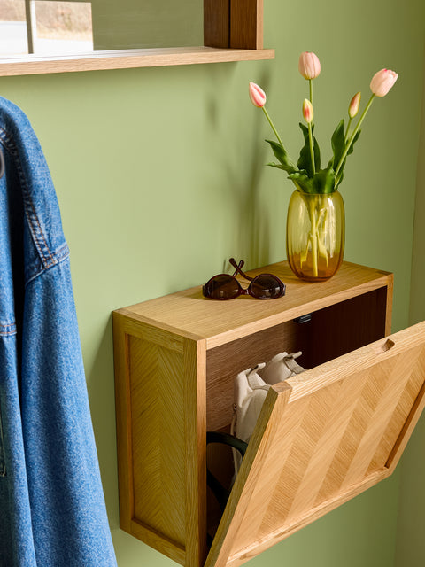 Hübsch Herringbone Shoe Cabinet Natural