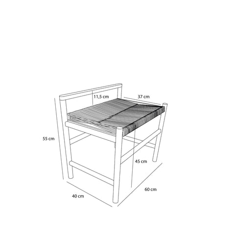 Hübsch Heritage Bench Small Natural