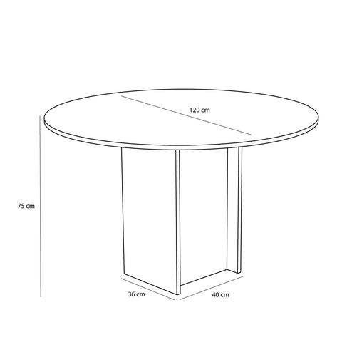 Hübsch Straight Dining Table Round Natural