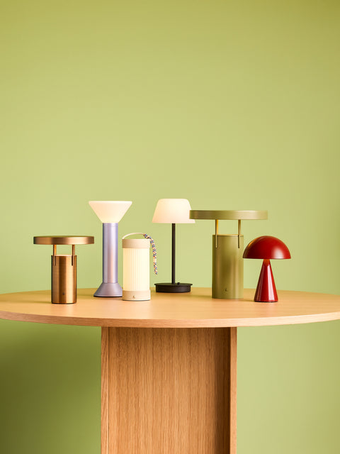 Hübsch Mush Portable Lamp Red