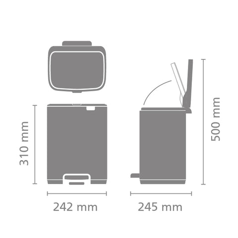 Brabantia Bo Pedal Bin, 7 L - White