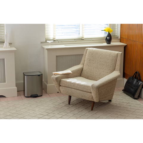 Brabantia Bo Pedal Bin, 12 L - Matt Steel Fingerprint Proof