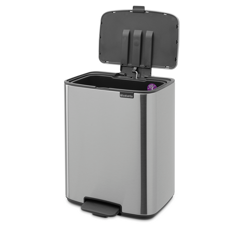 Brabantia Bo Pedal Bin, 12 L - Matt Steel Fingerprint Proof
