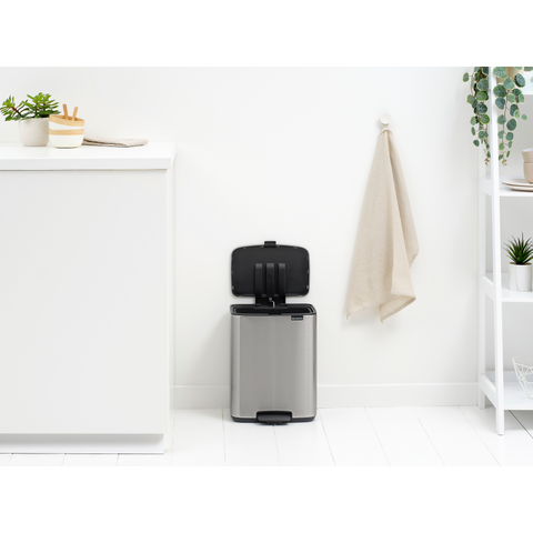 Brabantia Bo Pedal Bin, 12 L - Matt Steel Fingerprint Proof