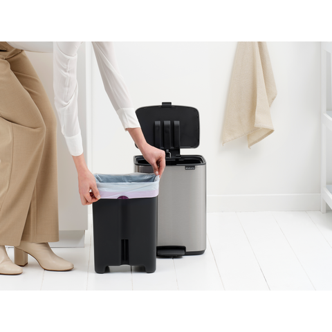 Brabantia Bo Pedal Bin, 12 L - Matt Steel Fingerprint Proof