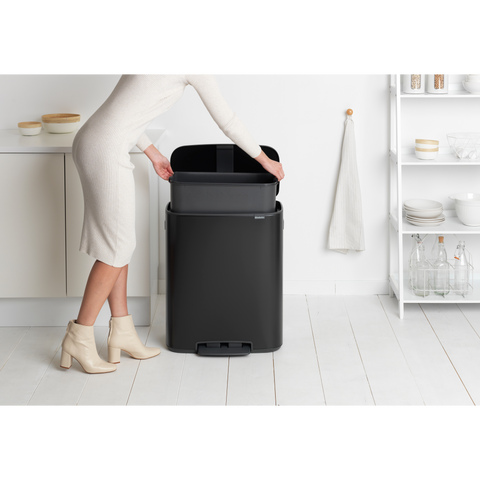 Brabantia Bo Pedal Bin, 60 L - Matt Black