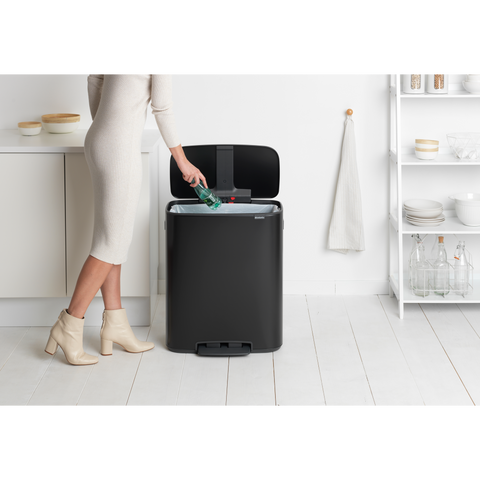 Brabantia Bo Pedal Bin, 60 L - Matt Black