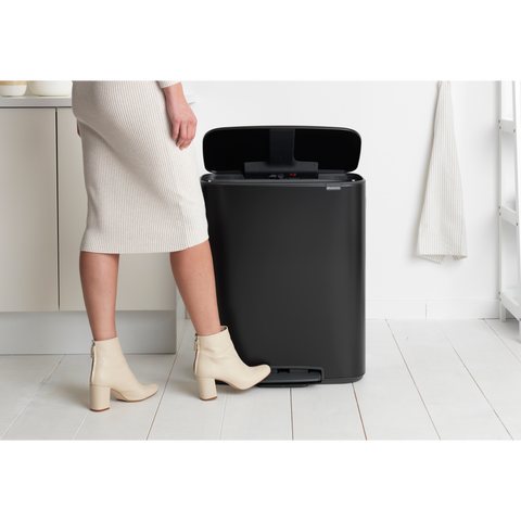 Brabantia Bo Pedal Bin, 60 L - Matt Black