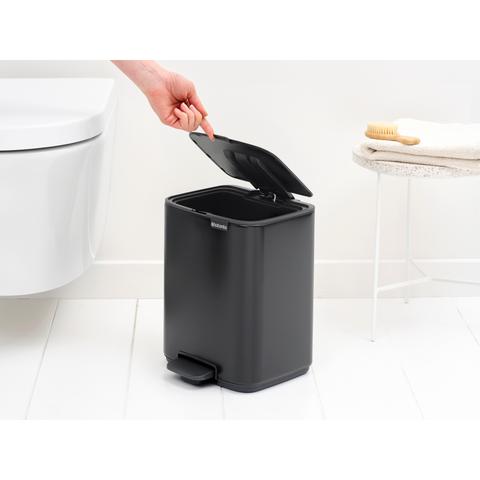 Brabantia Bo Pedal Bin, 7 L - Matt Black