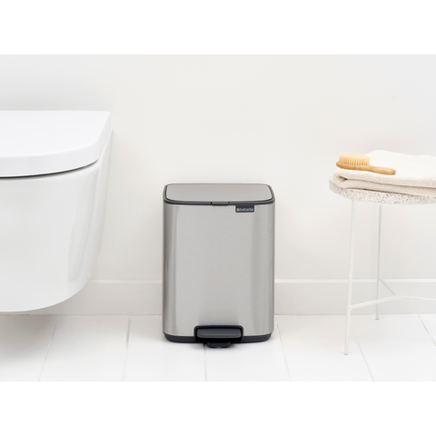 Brabantia Bo Pedal Bin, 7 L - Matt Steel Fingerprint Proof