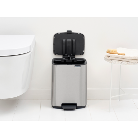 Brabantia Bo Pedal Bin, 7 L - Matt Steel Fingerprint Proof