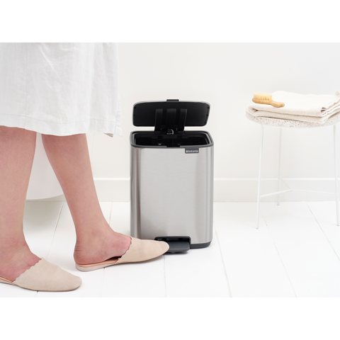 Brabantia Bo Pedal Bin, 7 L - Matt Steel Fingerprint Proof