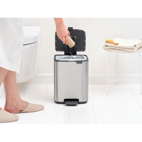 Brabantia Bo Pedal Bin, 7 L - Matt Steel Fingerprint Proof