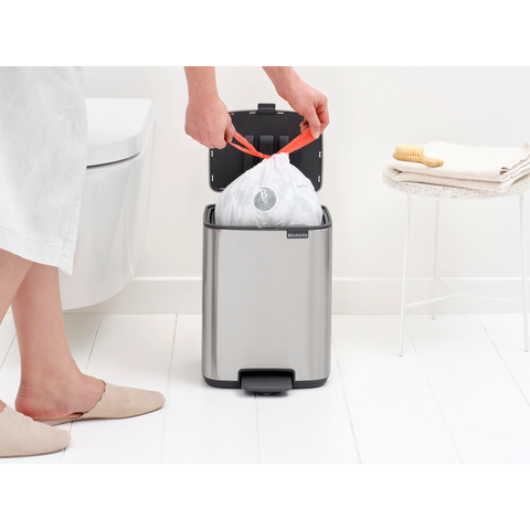 Brabantia Bo Pedal Bin, 7 L - Matt Steel Fingerprint Proof