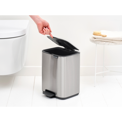 Brabantia Bo Pedal Bin, 7 L - Matt Steel Fingerprint Proof