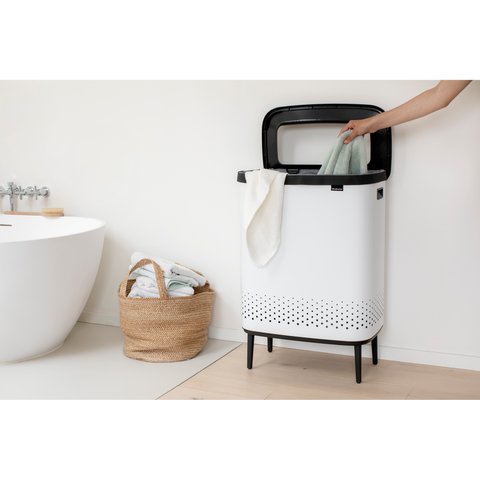 Brabantia Bo Laundry Bin Hi 2 x 45 Litre – White