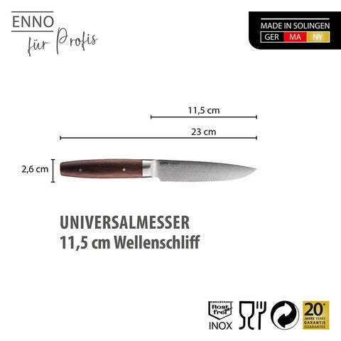 Gefu Universal knife ENNO, 11.5 cm serrated blade