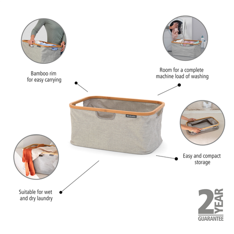 Brabantia Foldable Laundry Basket 40 Litre – Grey