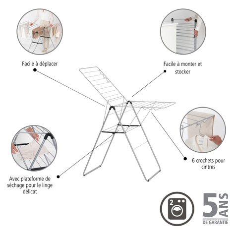 Brabantia HangOn Drying Rack 20 Metres – Matt Black