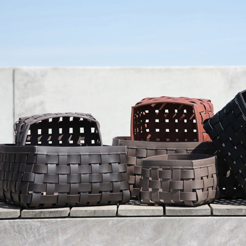 Ørskov Braided Leather Basket, Cognac
