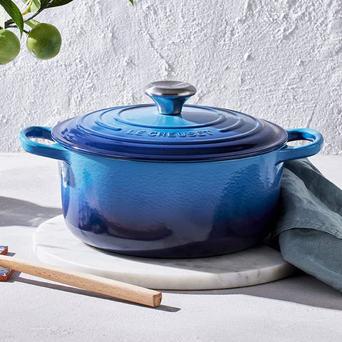 Le Creuset Cast Iron Casserole Azure Blue 24cm / 5L